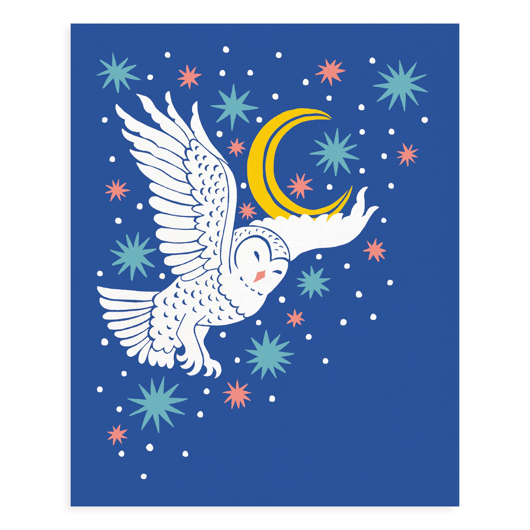 Owl and Moon Art Print