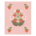 Strawberry Cross-Stitch Pink Art Print