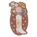 Blooming Cowgirl Boot Matte Metallic Die-Cut Sticker