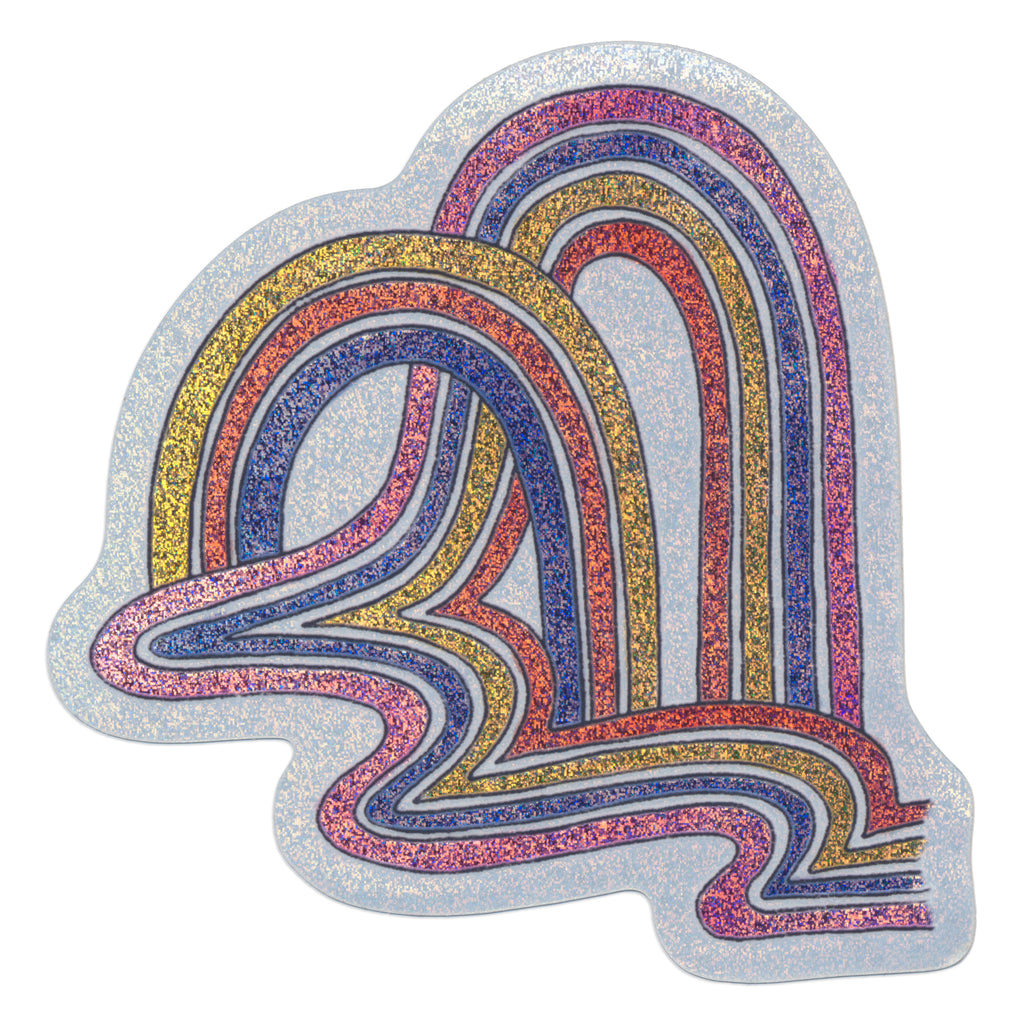 Rainbow Roads Glitter Die-Cut Sticker