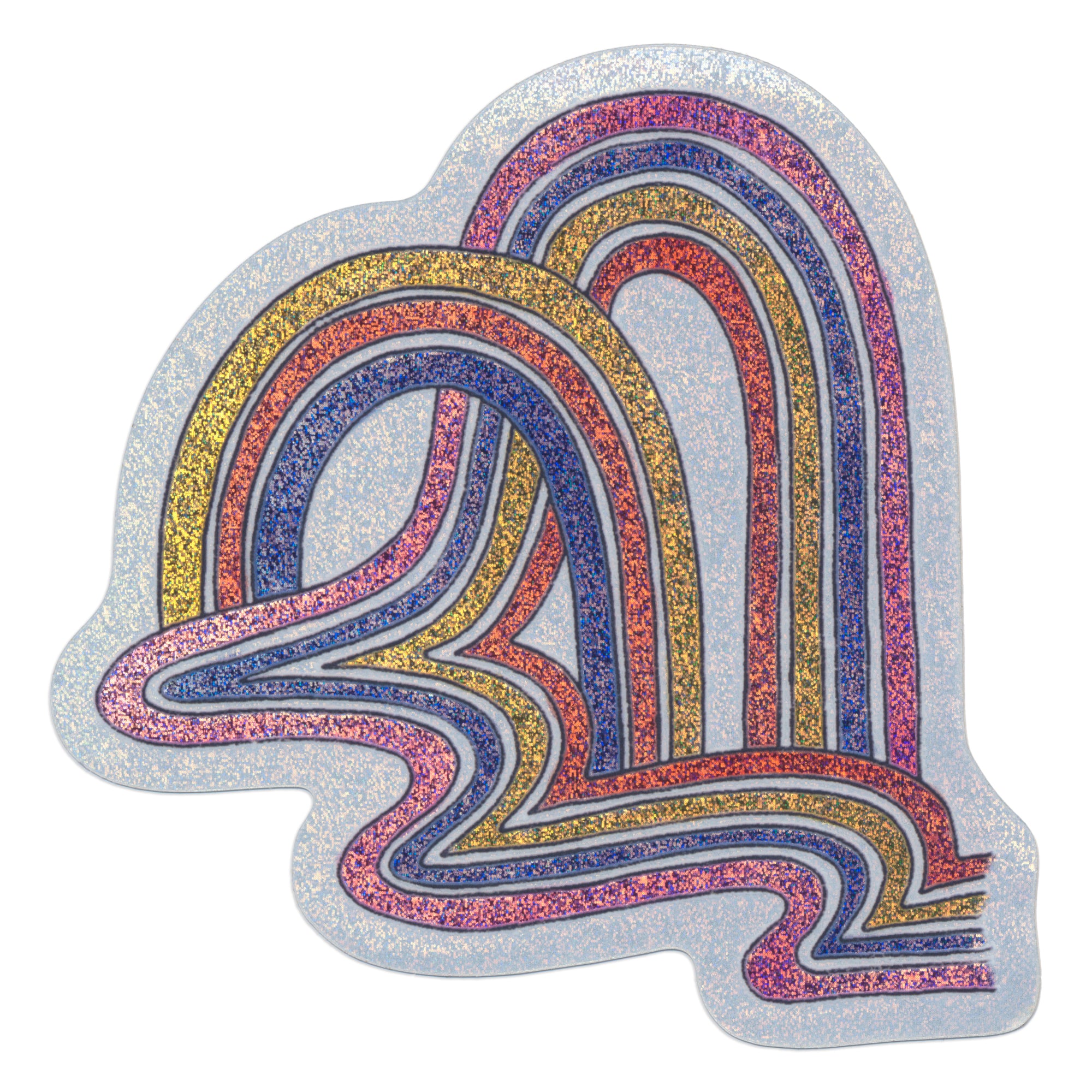 Rainbow Roads Glitter Die-Cut Sticker