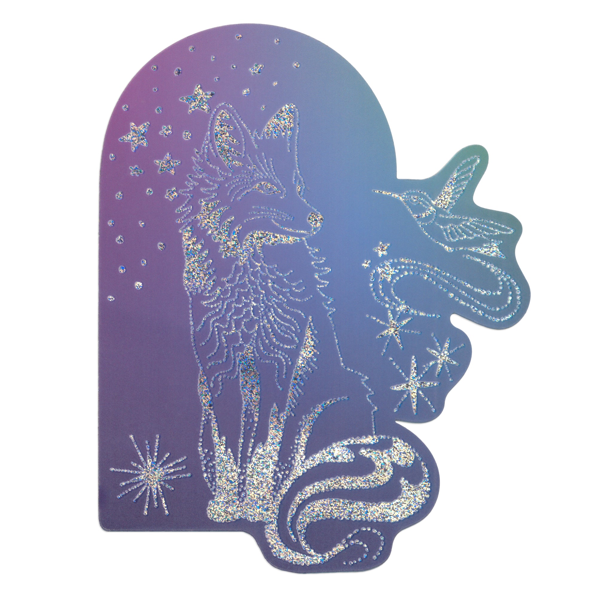 Fox Constellation Glitter Die-Cut Sticker