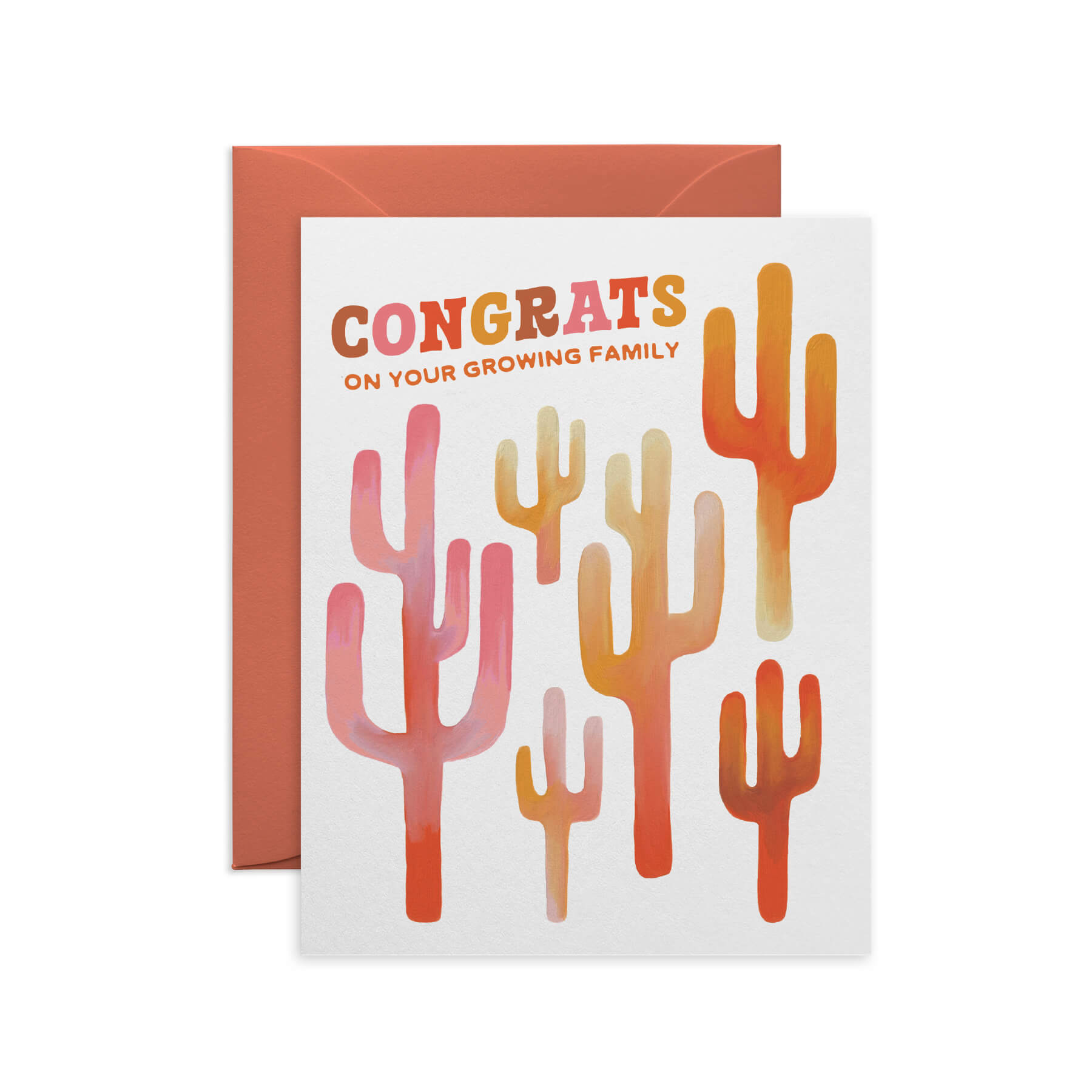 Growing Family Cacti Congratulations Card