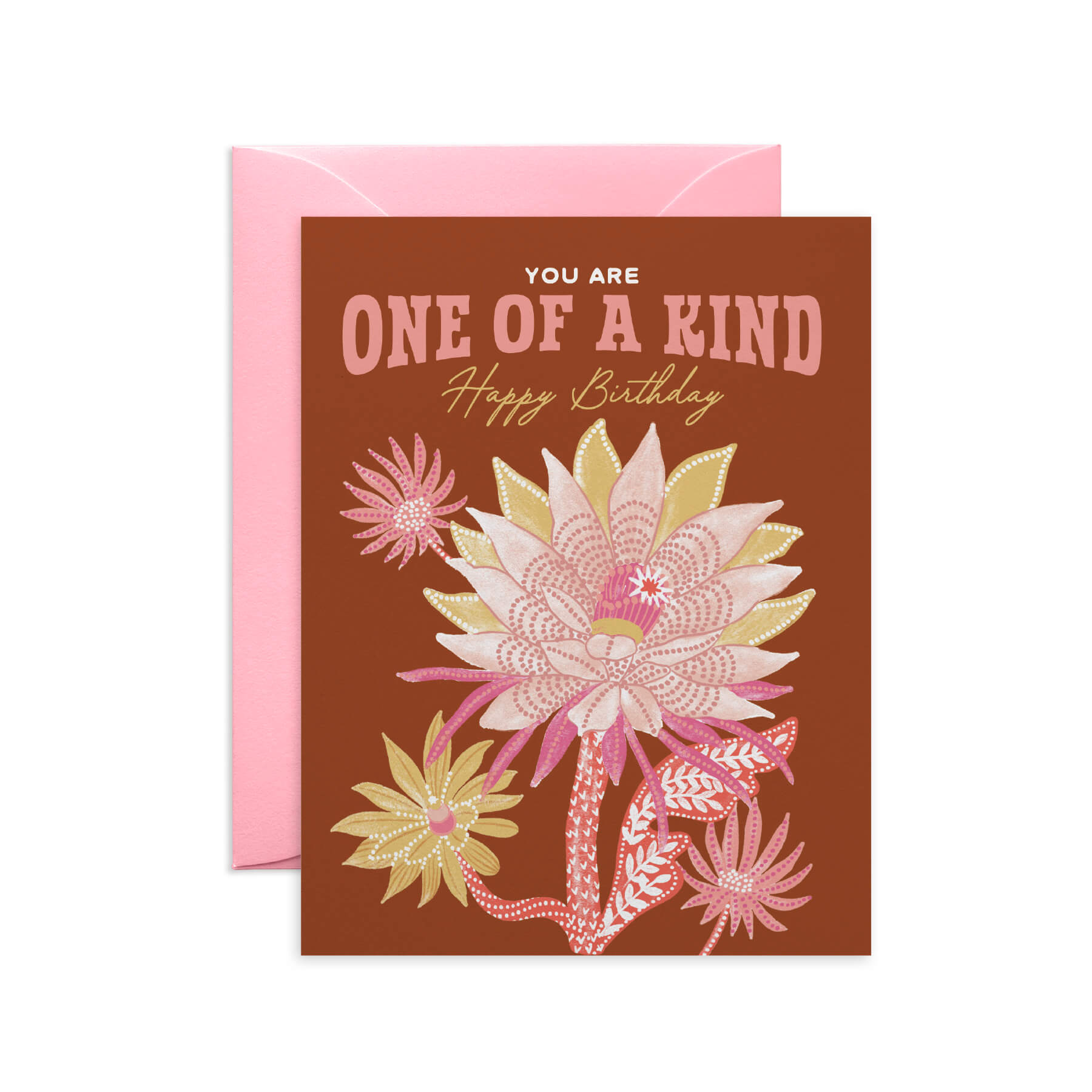 One-of-a-Kind Cactus Bloom Birthday Card