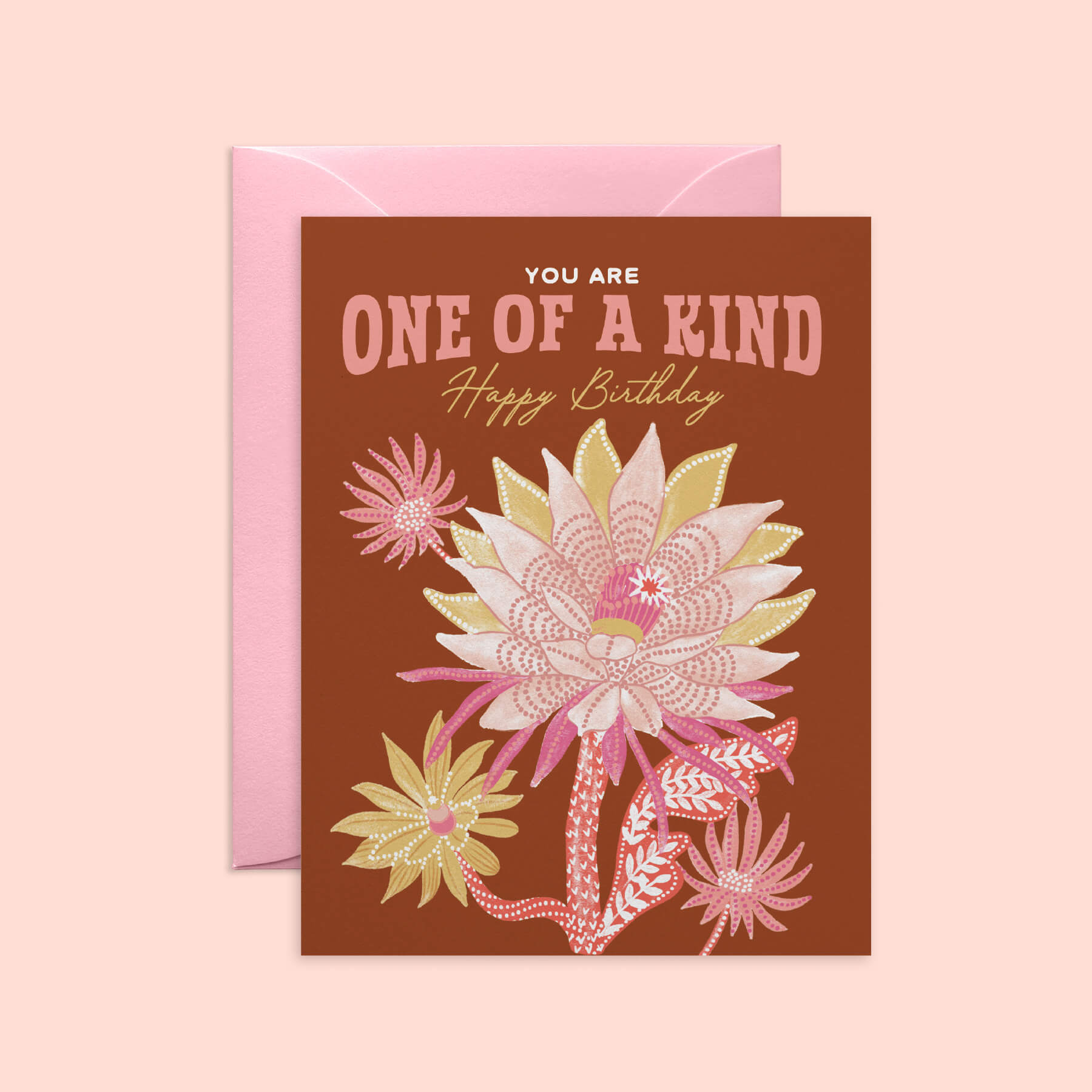 Unique Cactus Blooms Birthday Card