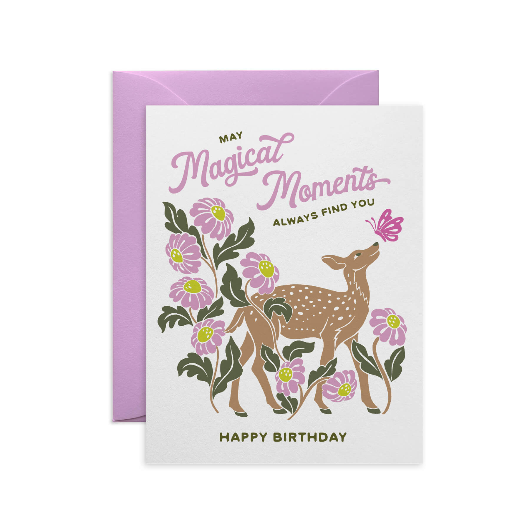 Deer & Butterfly Birthday Card for Life's Magical Moments