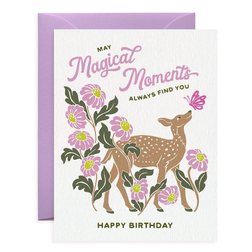 Deer & Butterfly Birthday Card for Life's Magical Moments