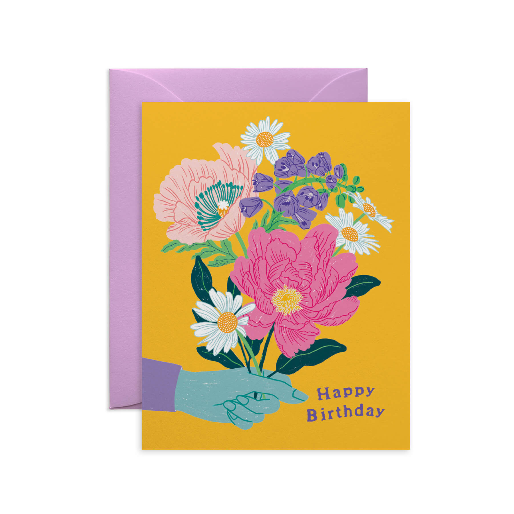 Bold Handpicked Bouquet Birthday Card