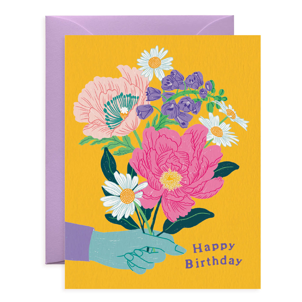 Bold Handpicked Bouquet Birthday Card