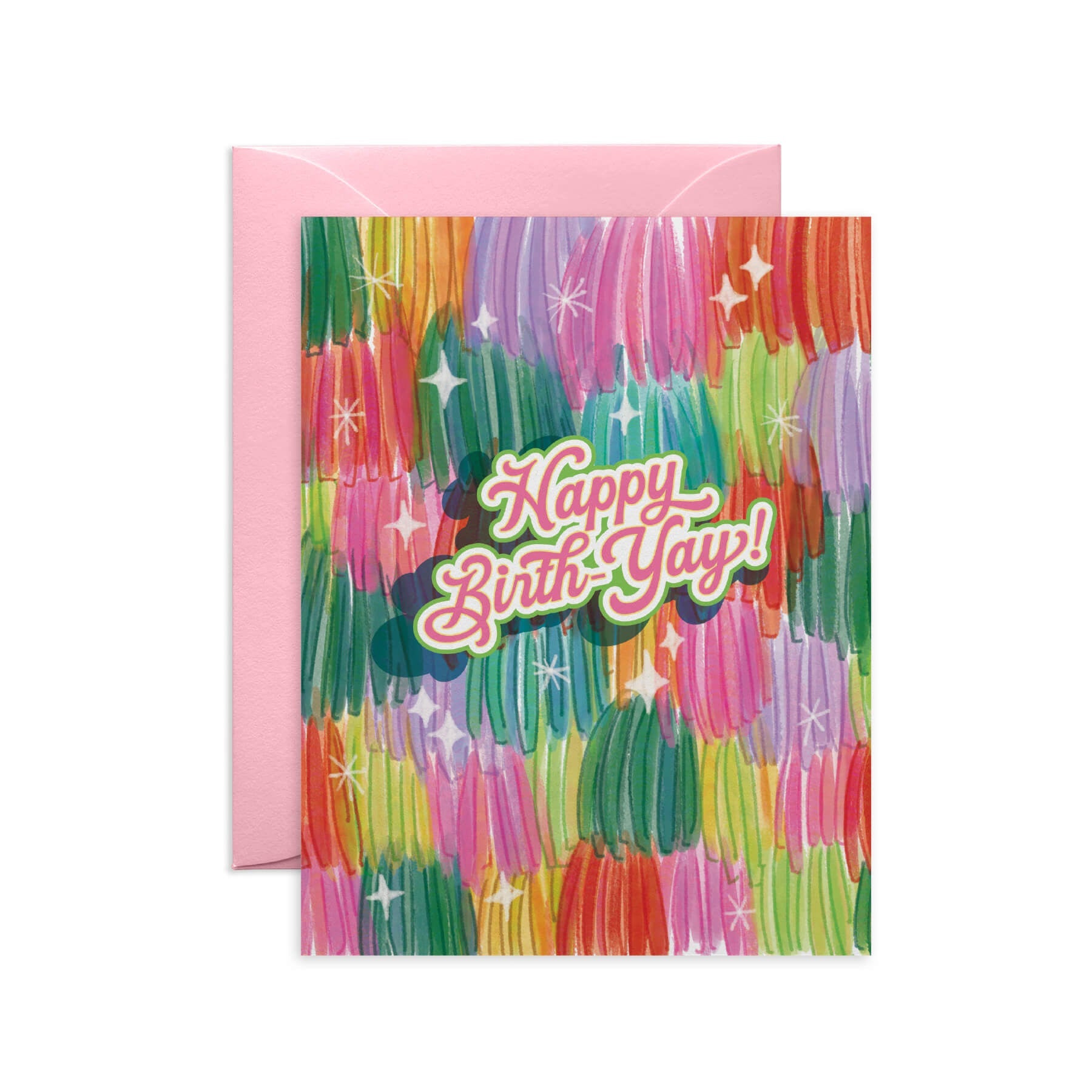 Happy Birth-yay Colorful Fringe Backdrop Birthday Card