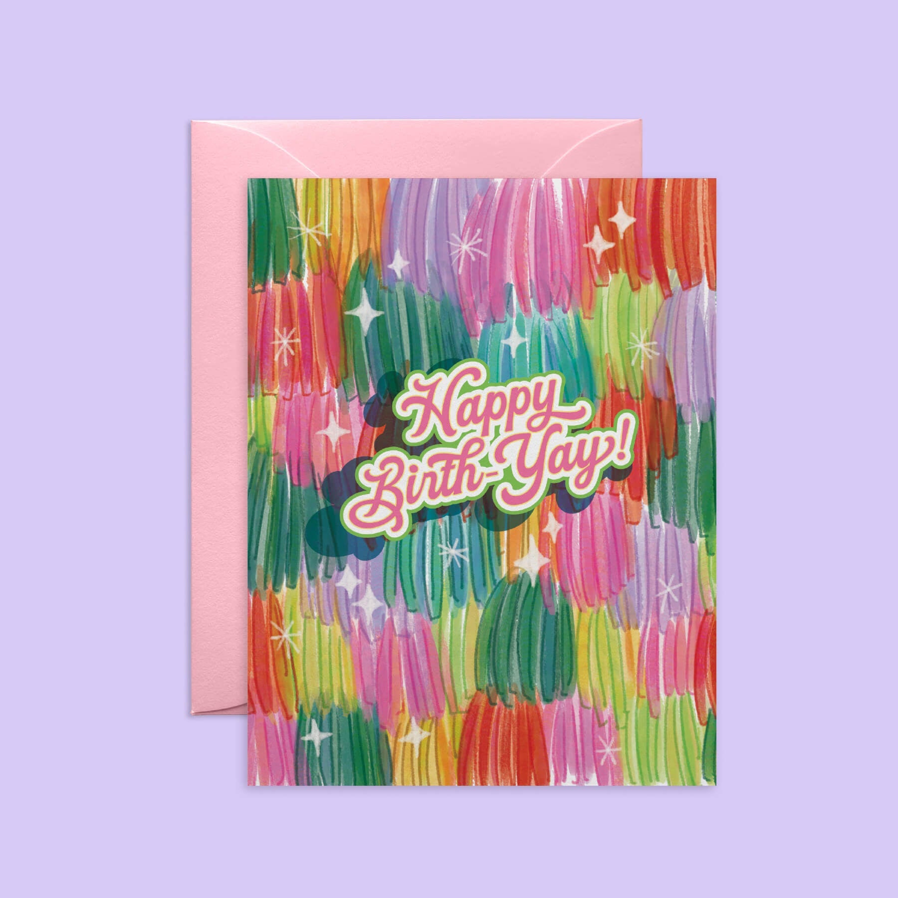 Happy Birth-yay Colorful Fringe Backdrop Birthday Card