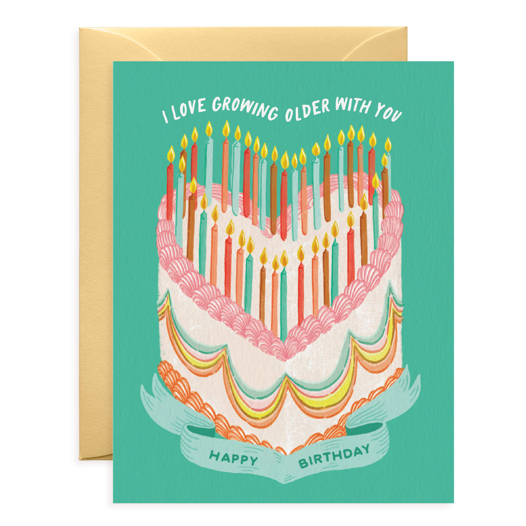 Heart Cake Birthday Card