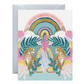 Purr-fect Rainbow Leopard Birthday Card