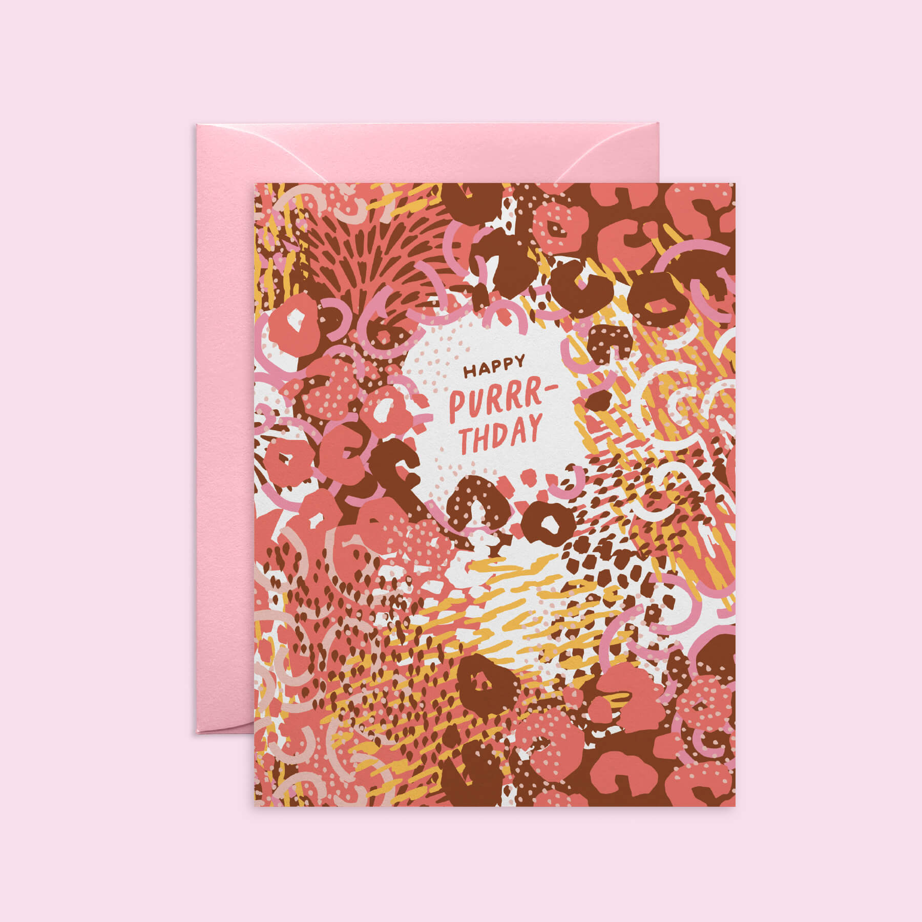Painted Leopard Print Birthday Card