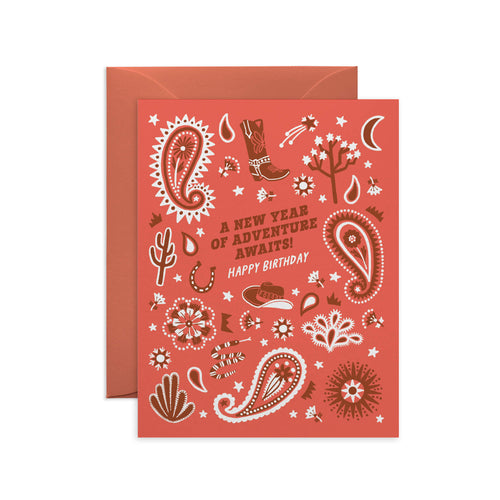 Year of Adventure Western Bandana Birthday Card
