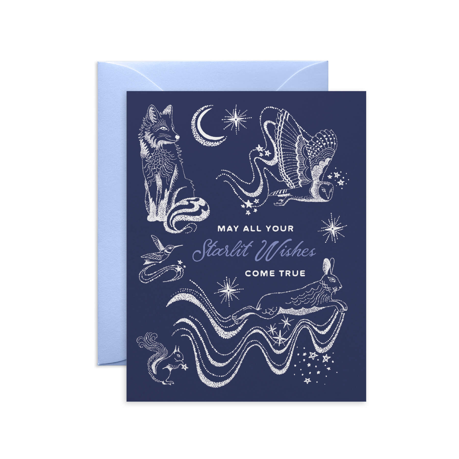 Starlit Wishes Woodland Constellation Birthday Card