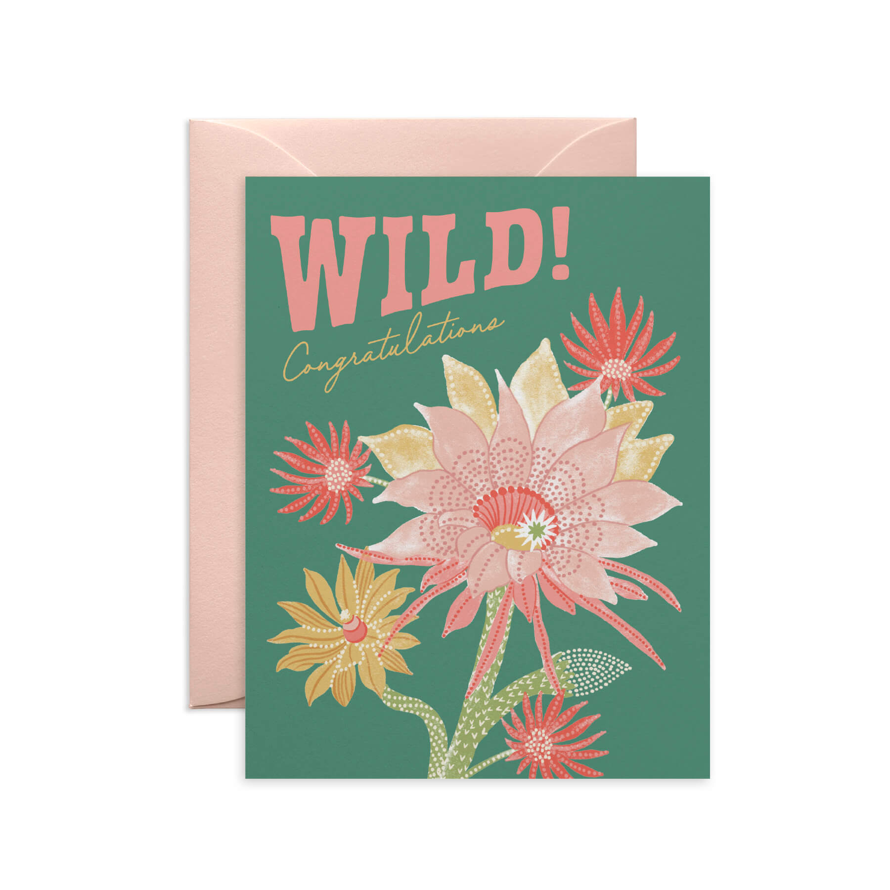 Wild Celebration Cactus Bloom Congratulations Card