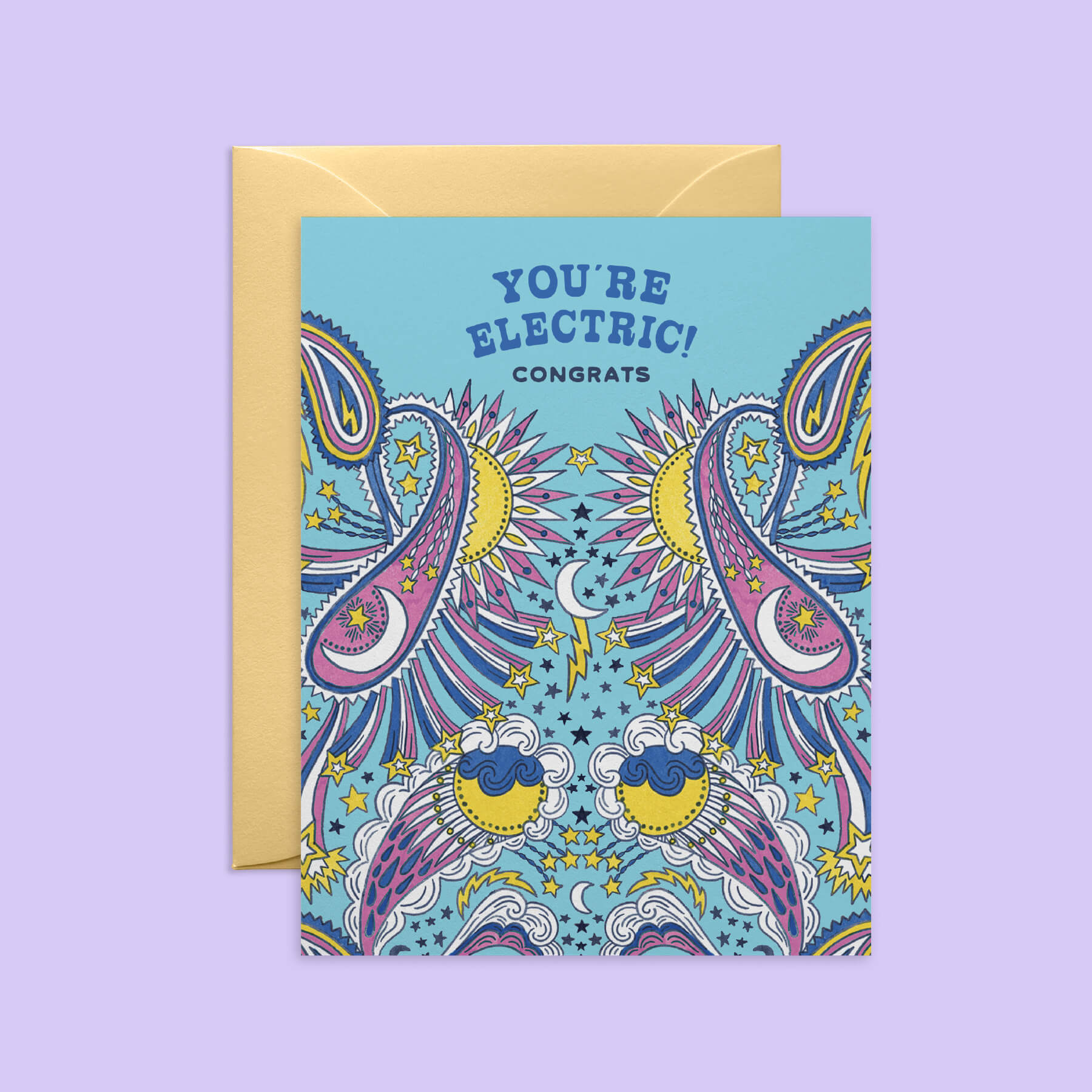 Celestial Paisley Congrats Card