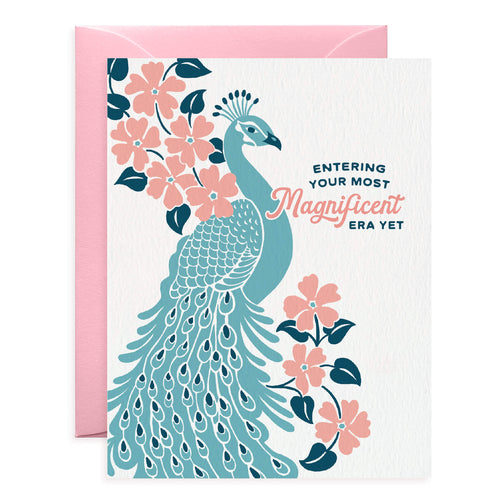 Magnificent Peacock Card for Life Transitions