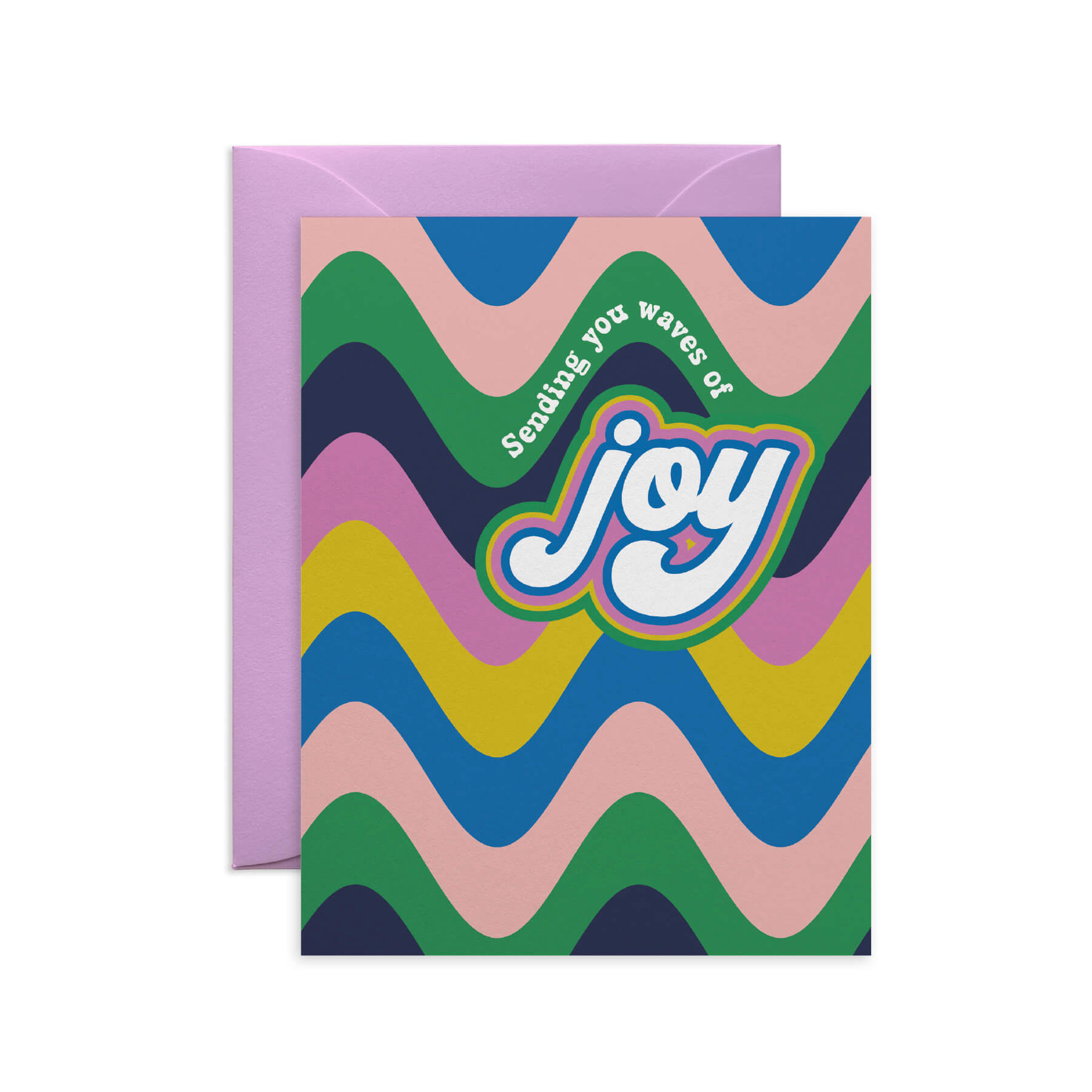 Waves of Joy Retro Stripe Friendship Card