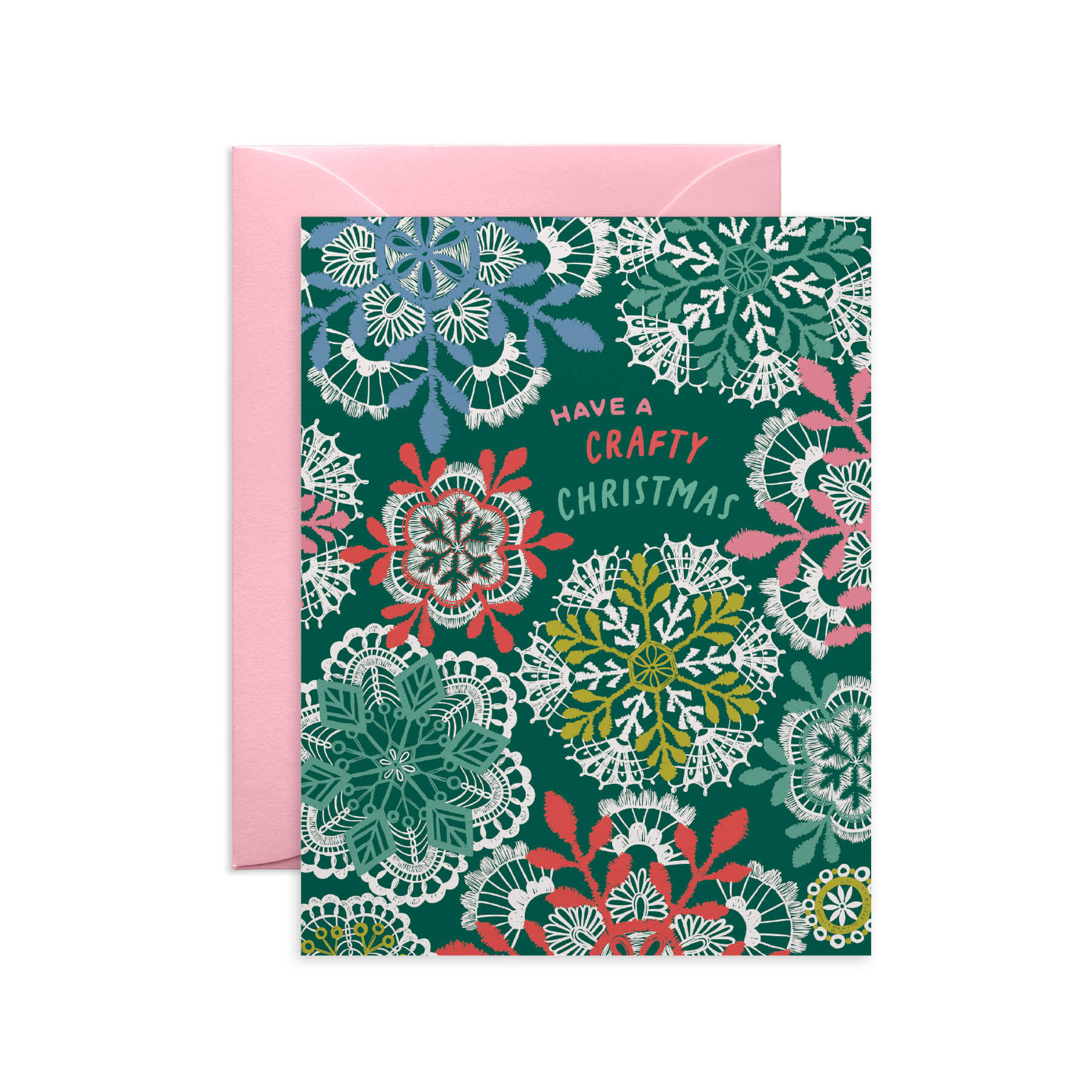 Crafty Christmas Crochet Snowflakes Holiday Card