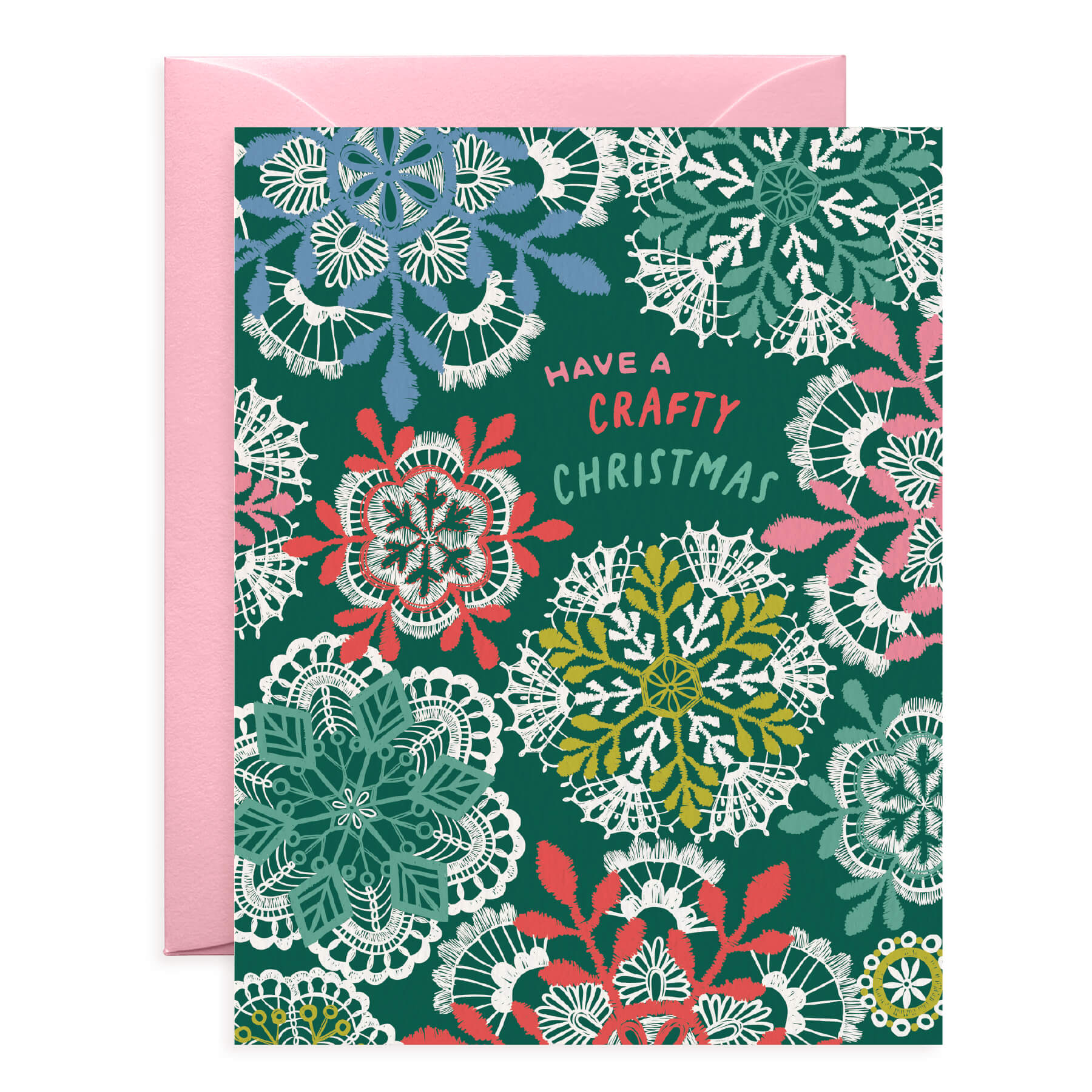 Crafty Christmas Crochet Snowflakes Holiday Card