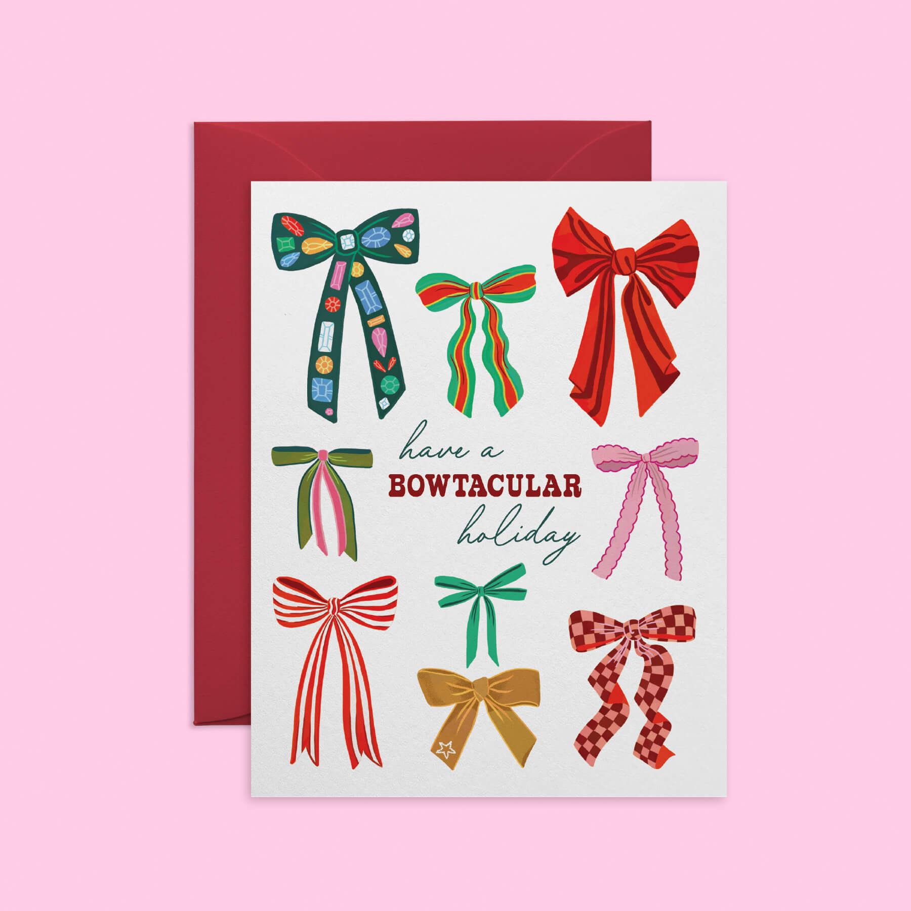 Bowtacular Holiday Colorful Ribbon Bows Card