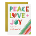 Peace Love Joy Typography Holiday Greeting Card