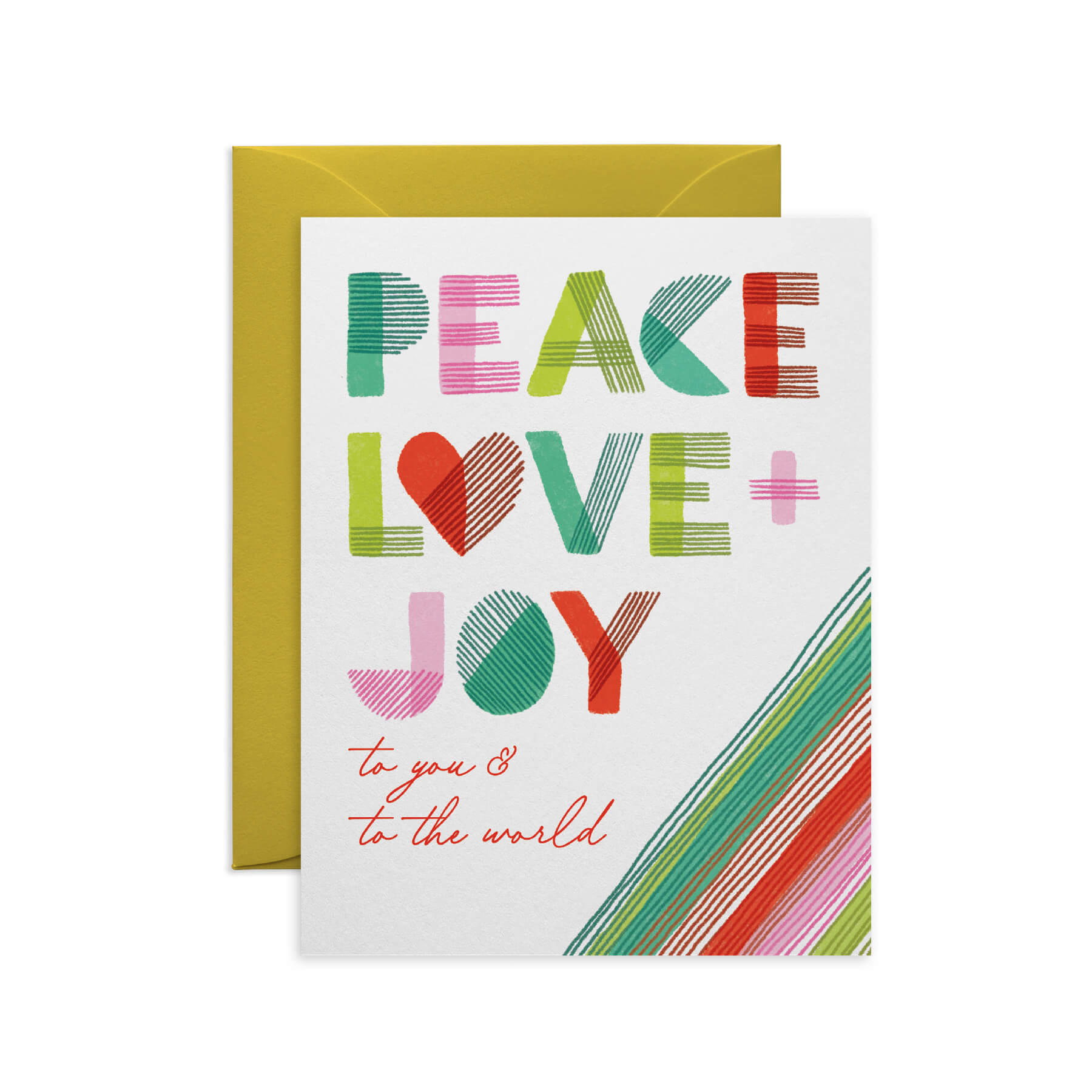 Peace Love Joy Typography Holiday Greeting Card