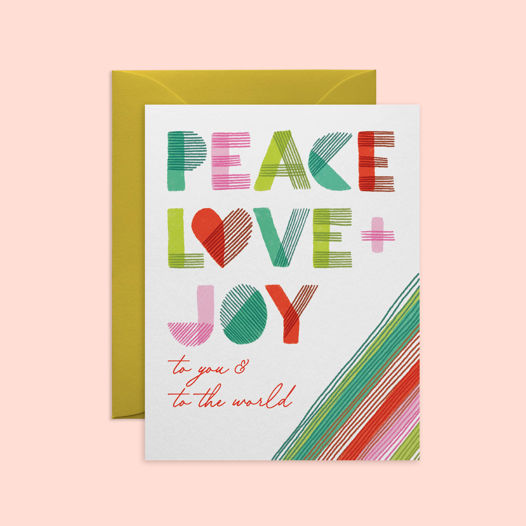 Peace Love Joy Typography Holiday Greeting Card