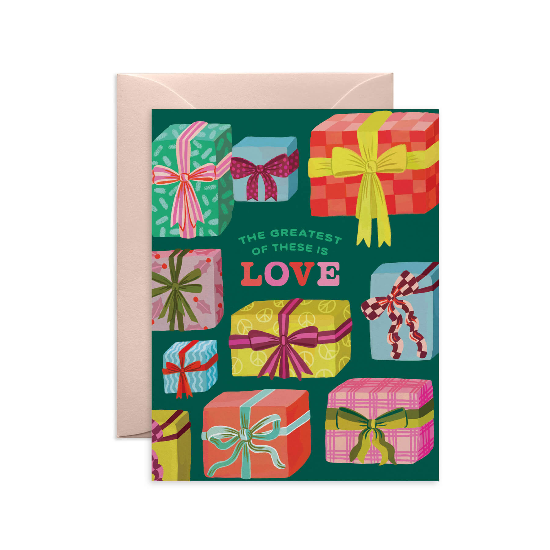 Greatest is Love Christmas Presents Holiday Card
