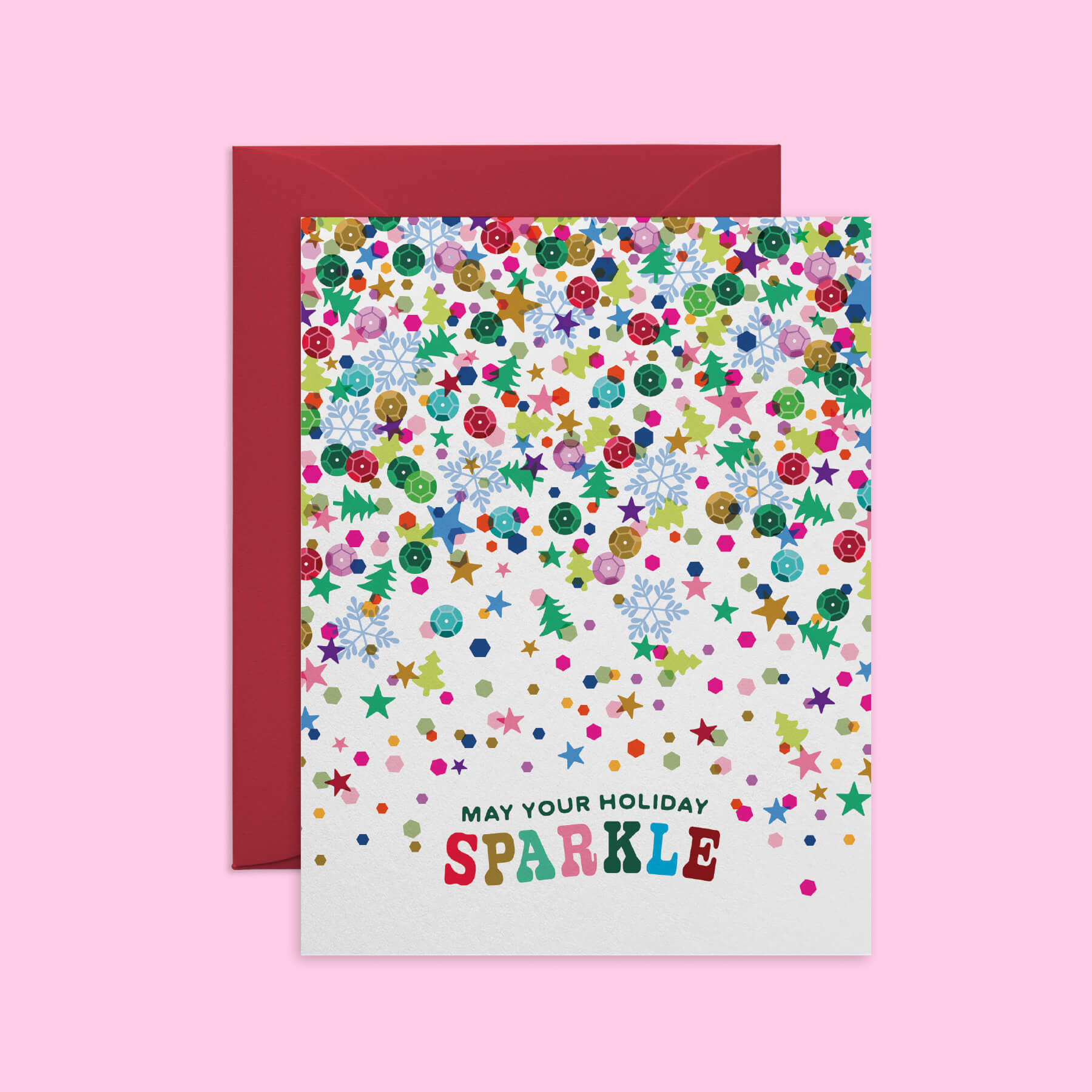 May Your Holiday Sparkle Sequins Christmas Card