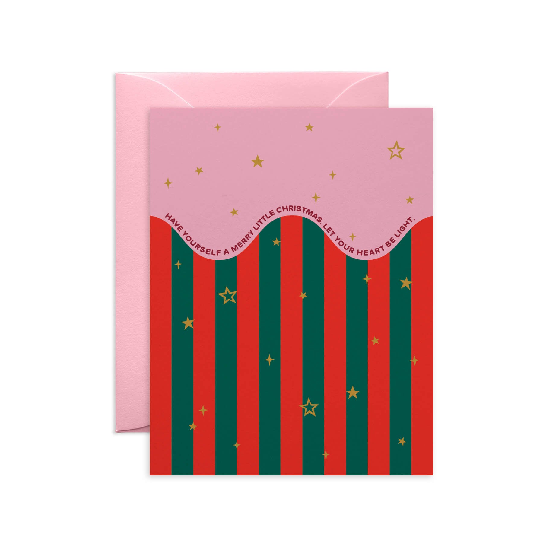 Merry Little Christmas Stripe Holiday Card