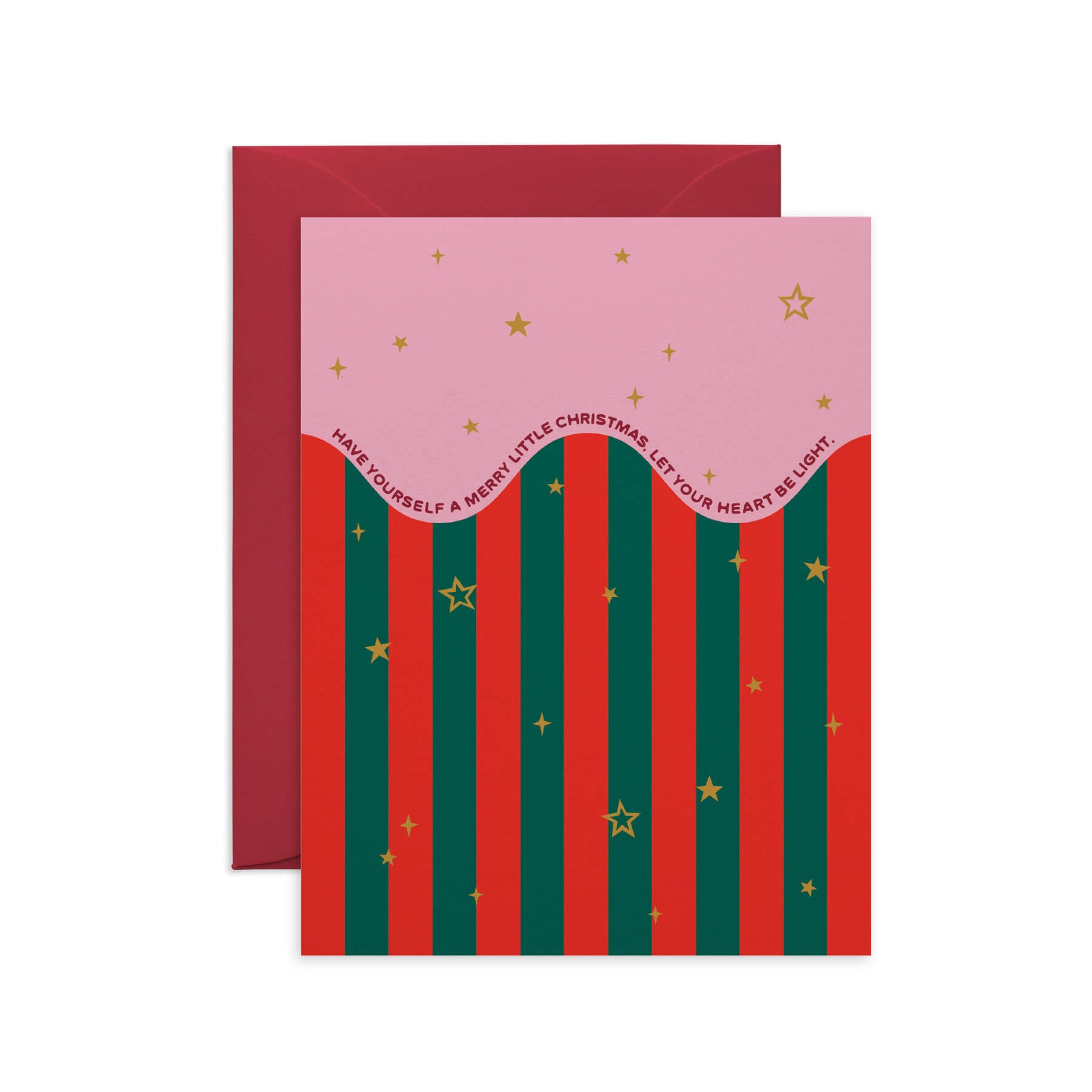 Merry Little Christmas Stripe Holiday Card