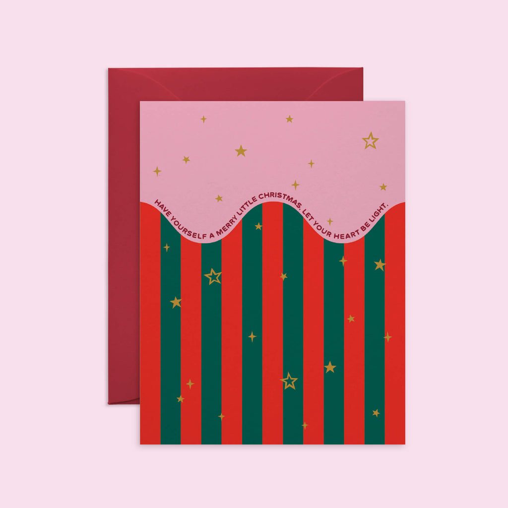 Merry Little Christmas Stripe Holiday Card