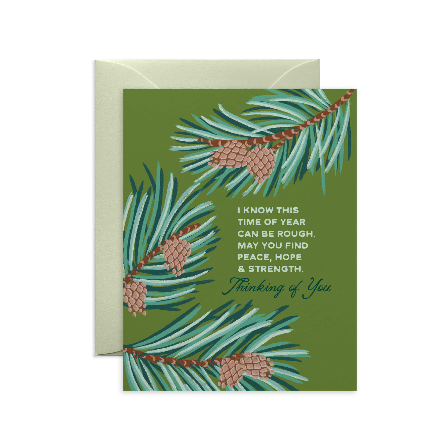 Thinking of You Pine Cone Winter Support Card