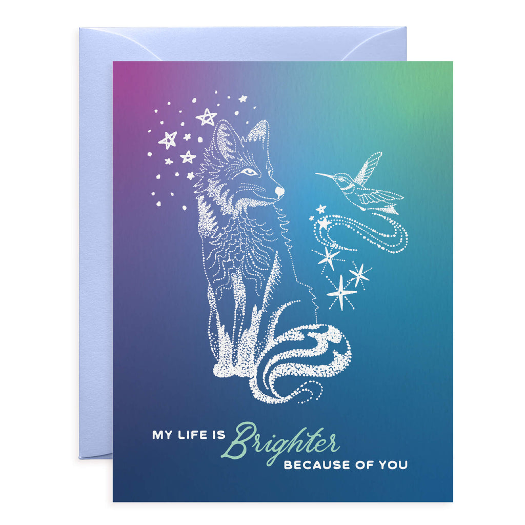 Brighten Your World Fox Constellation Friendship Card