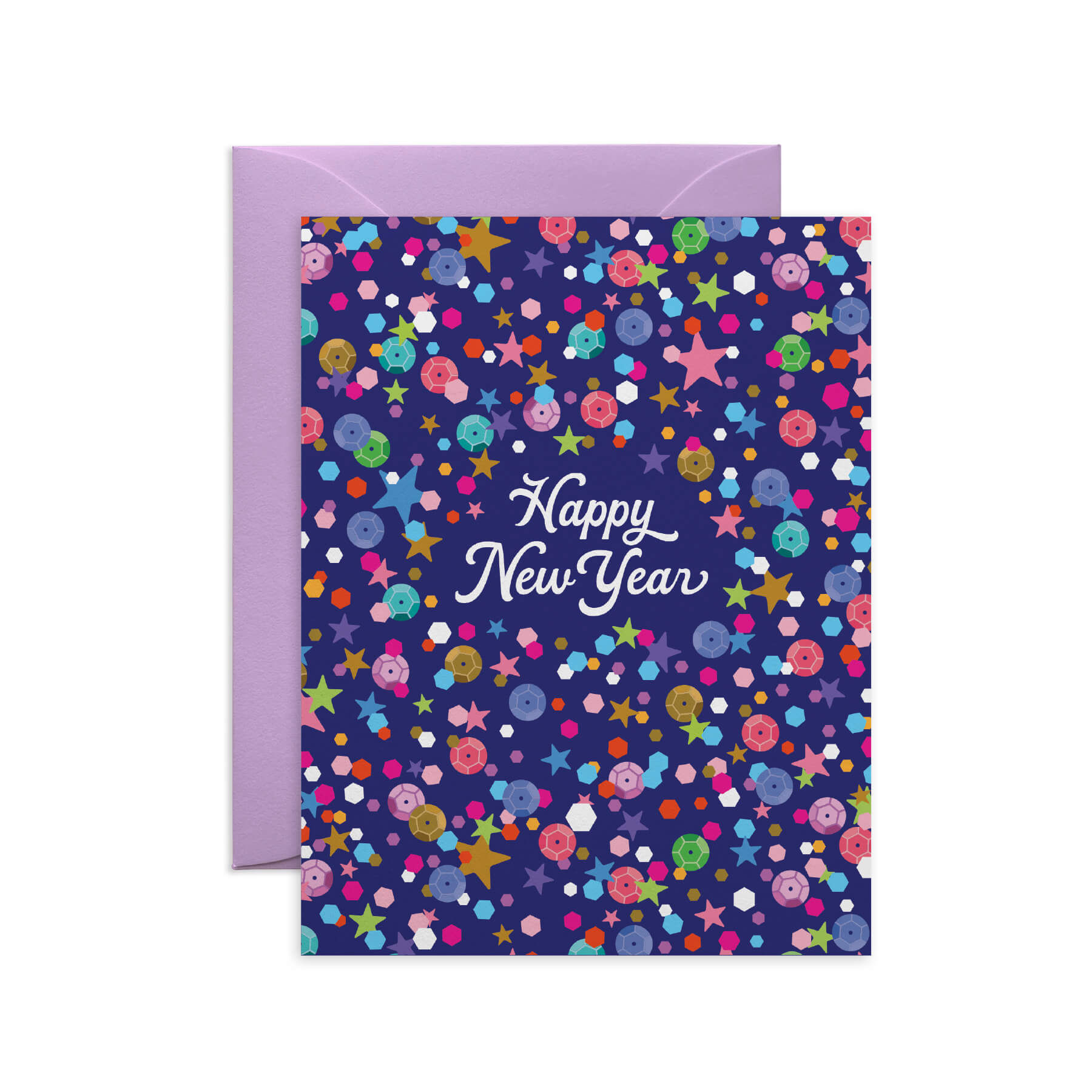 Happy New Year Sparkly Sequins Card