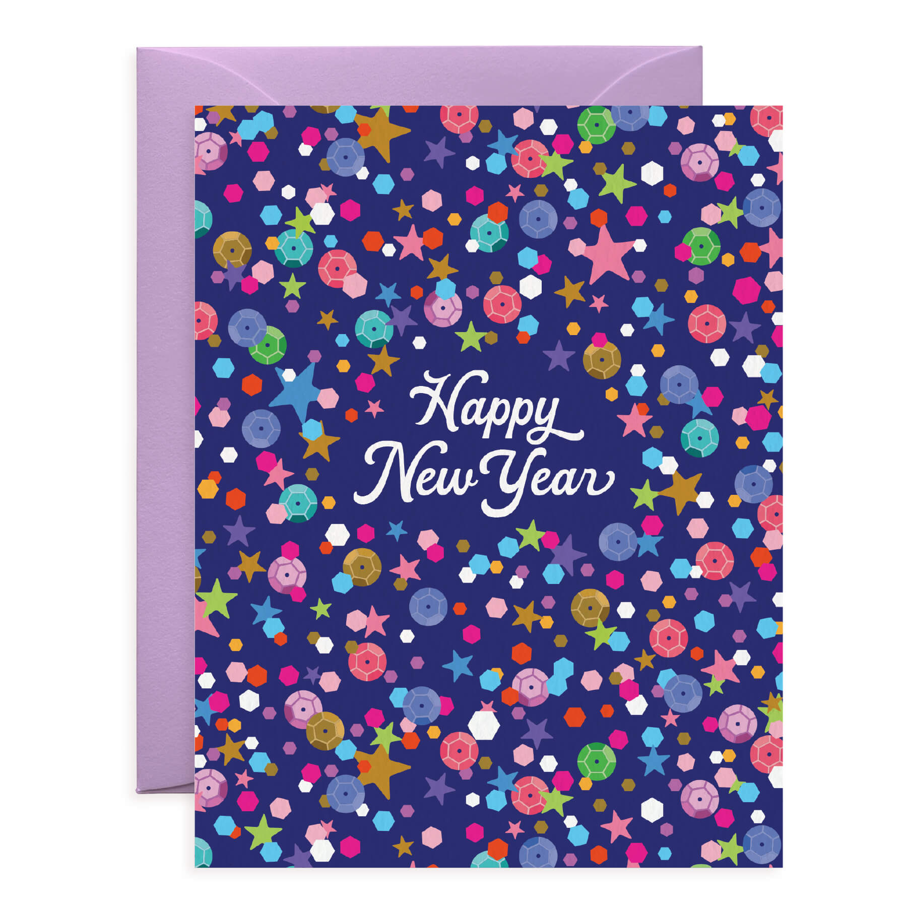 Happy New Year Sparkly Sequins Card