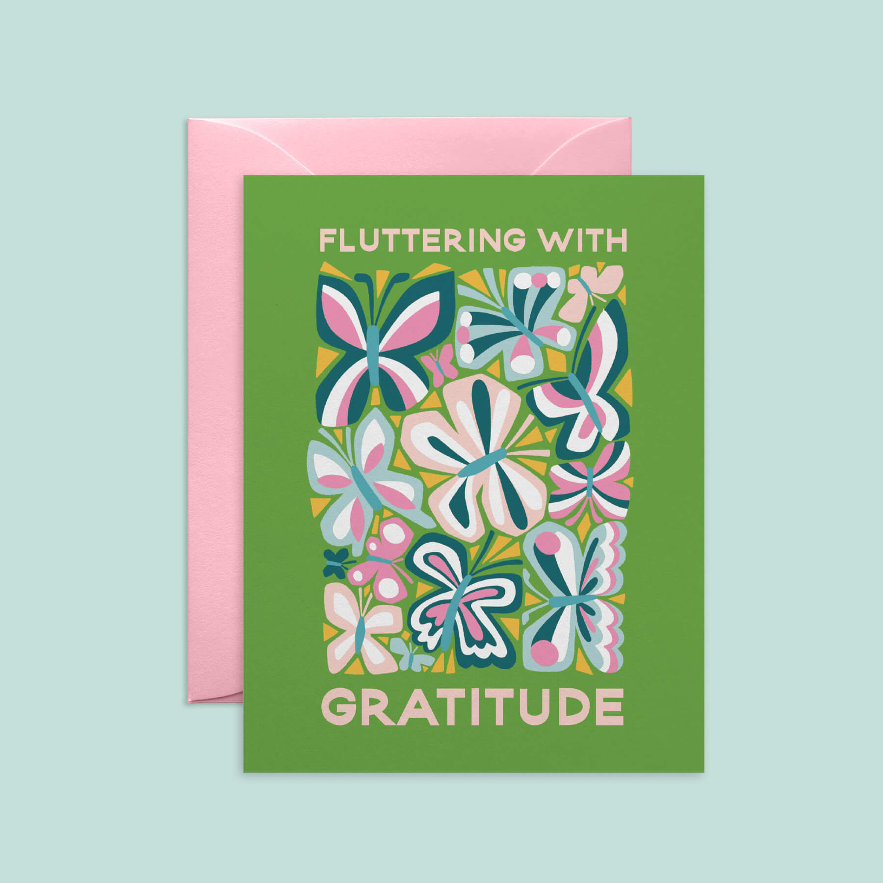 Cut Paper Butterflies Thank You Card