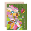 Unique Multicolored Blooms Thank You Card