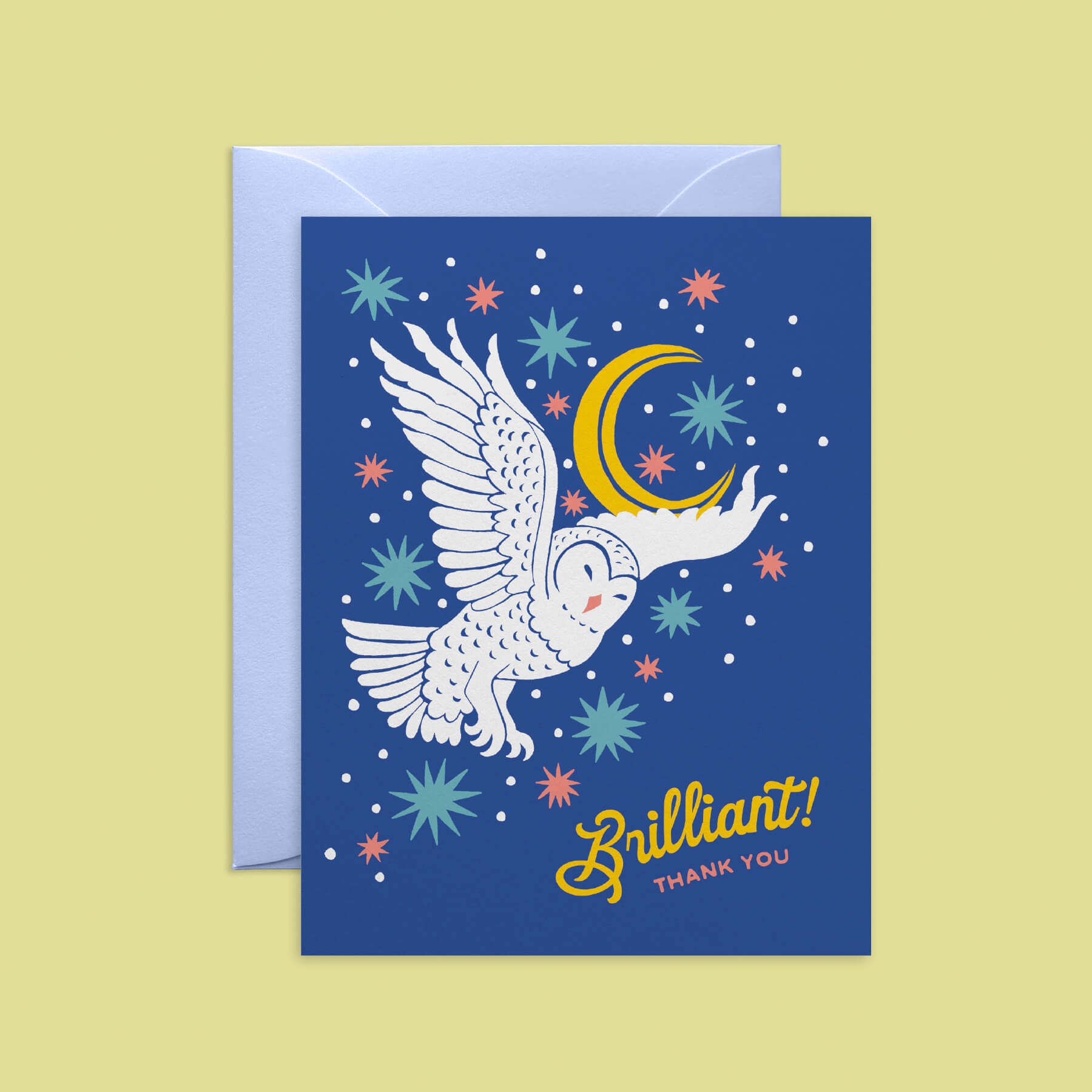 Owl and Moon Thank You Card
