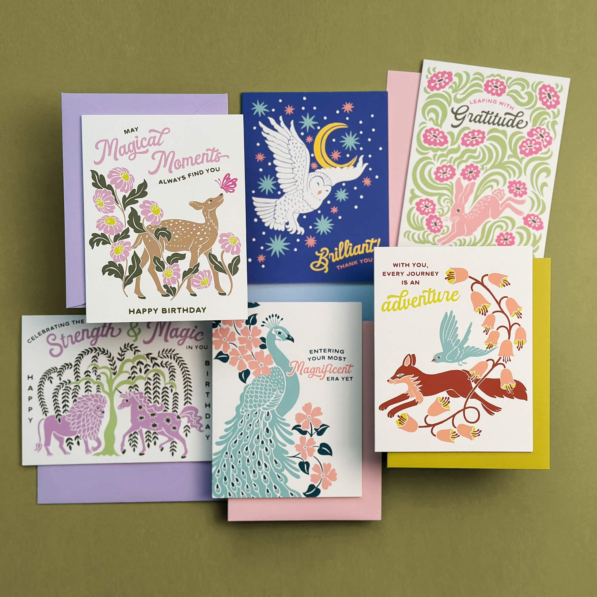 Deer and Butterfly Birthday Card
