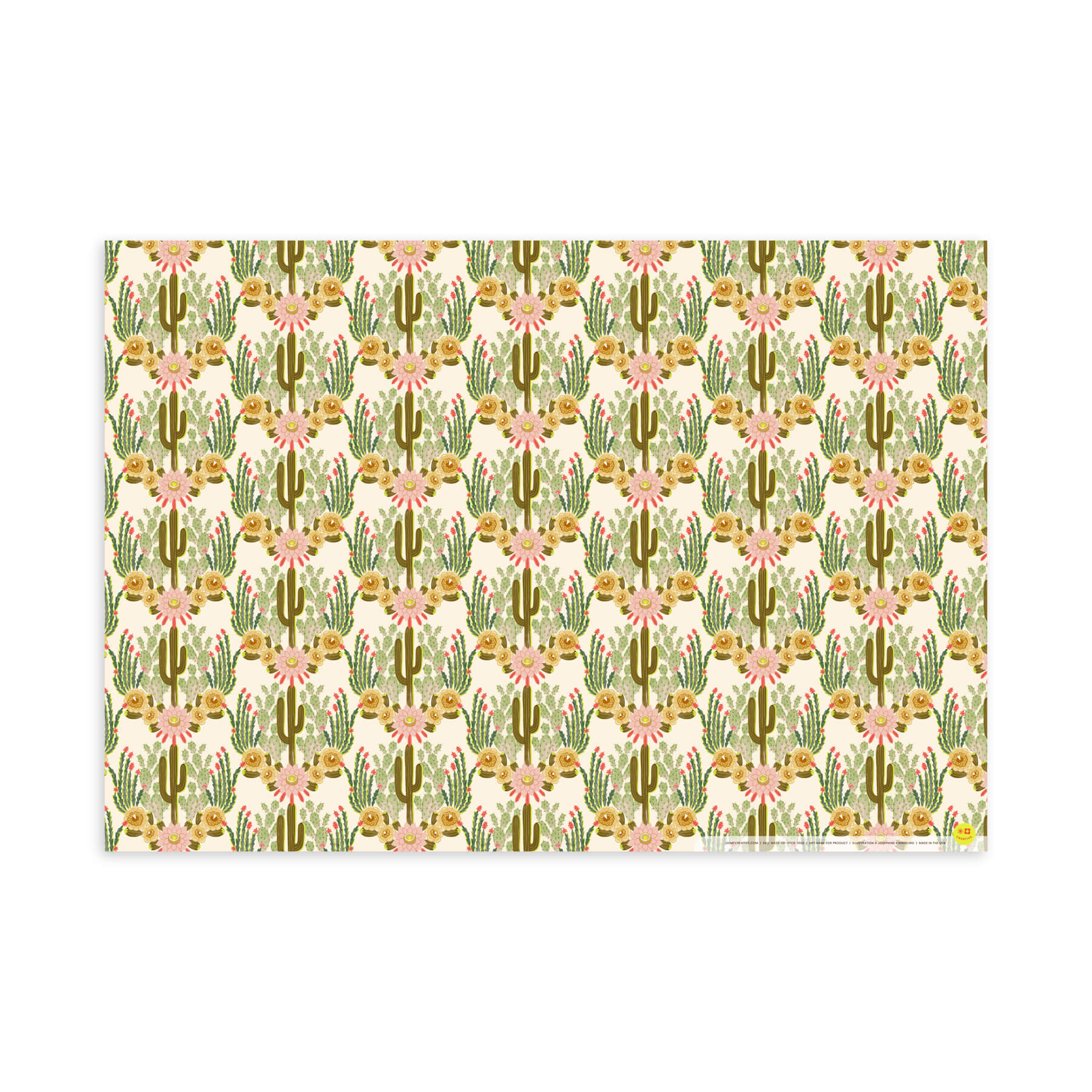 Cactus Garden, Flat Wrap, Single-Sided, Set of 3