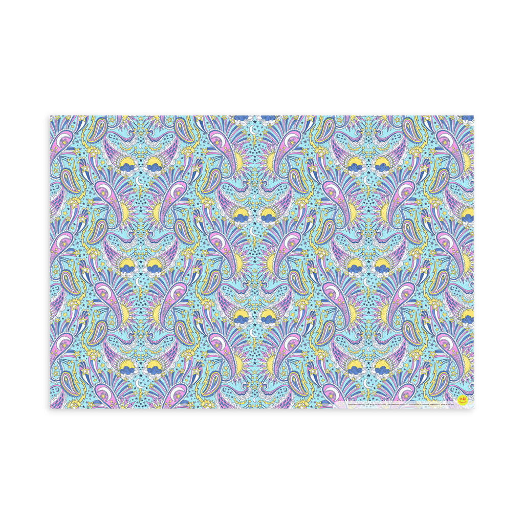Celestial Paisley, Flat Wrap, Single-Sided, Set of 3