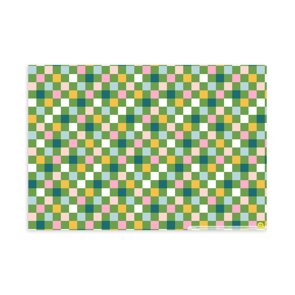 Colorful Checker, Flat Wrap, Single-Sided, Set of 3