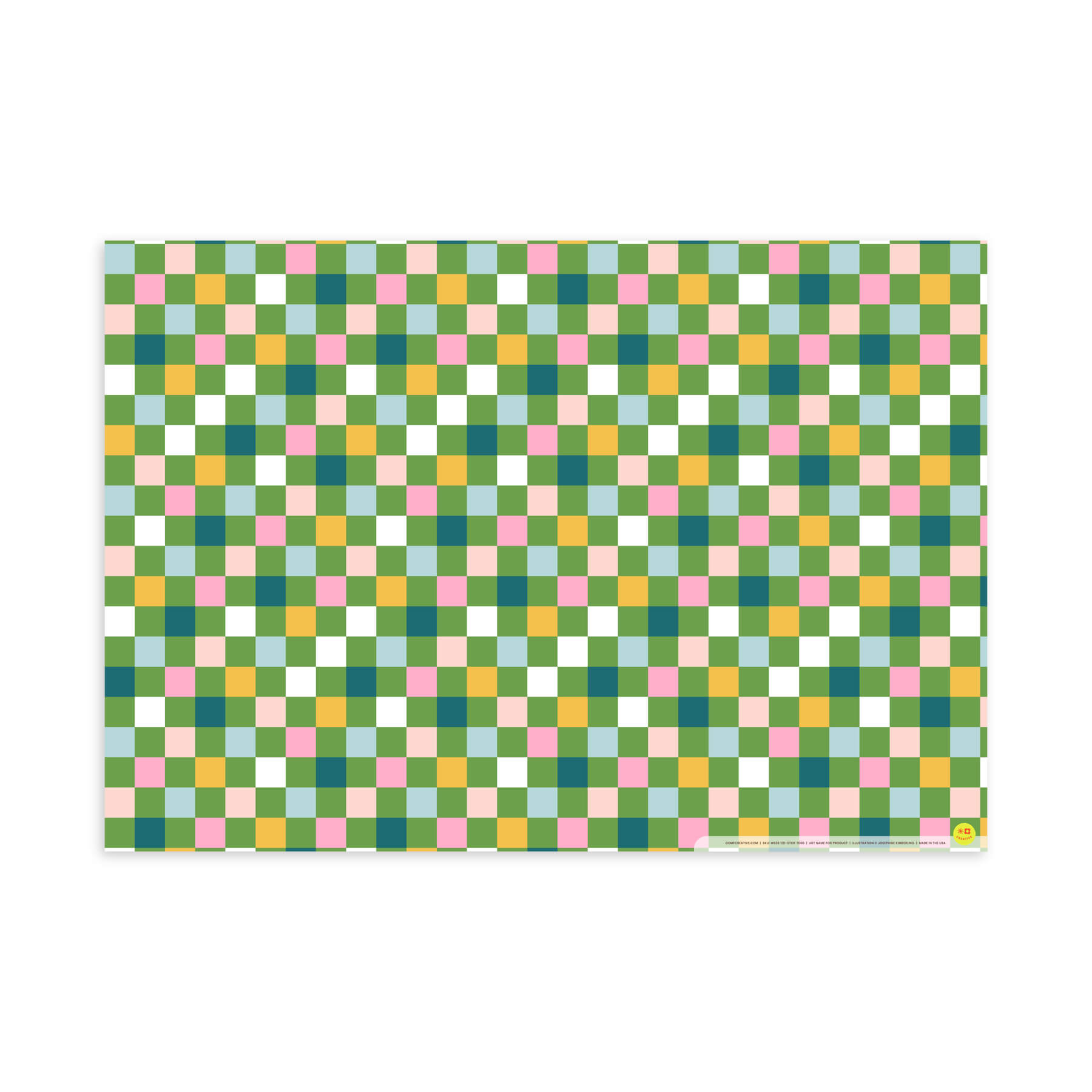 Colorful Checker, Flat Wrap, Single-Sided, Set of 3