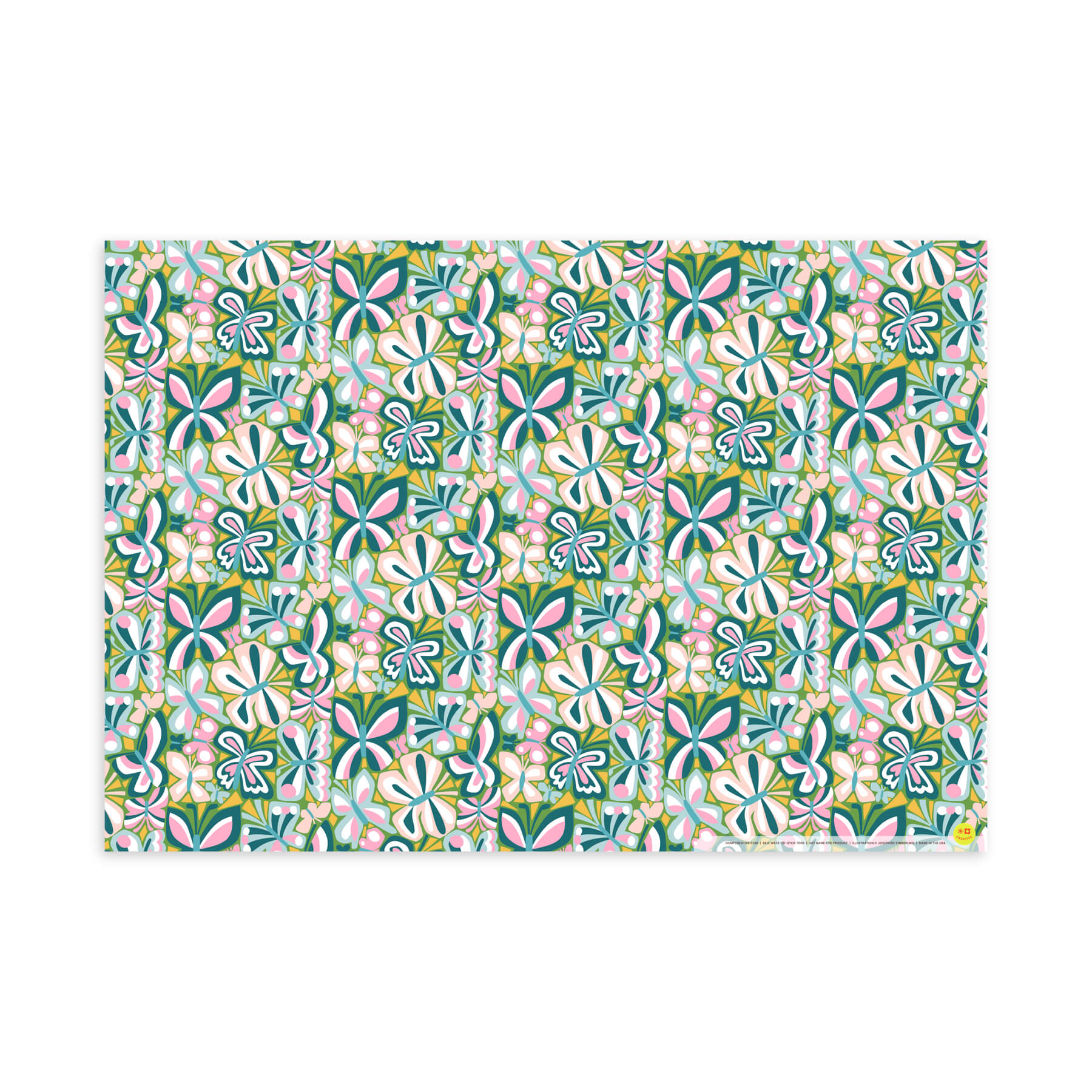 Cut Paper Butterflies, Flat Wrap, Single-Sided, Set of 3