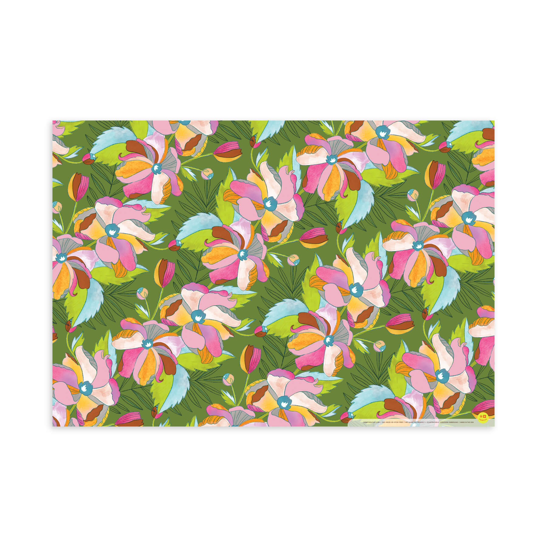 Floral Dream, Flat Wrap, Single-Sided, Set of 3