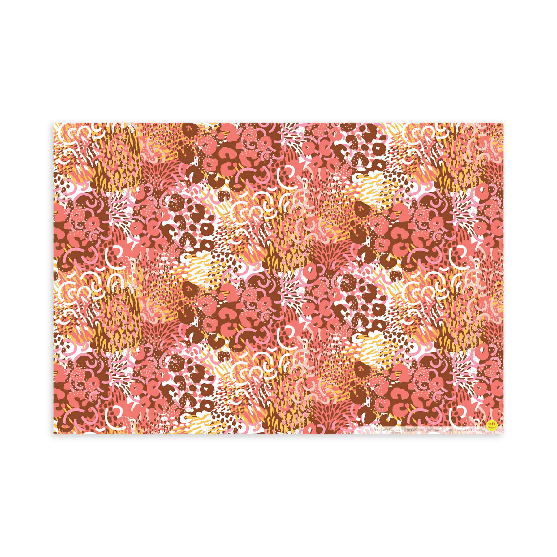 Painted Leopard Print, Flat Wrap, Single-Sided, Set of 3
